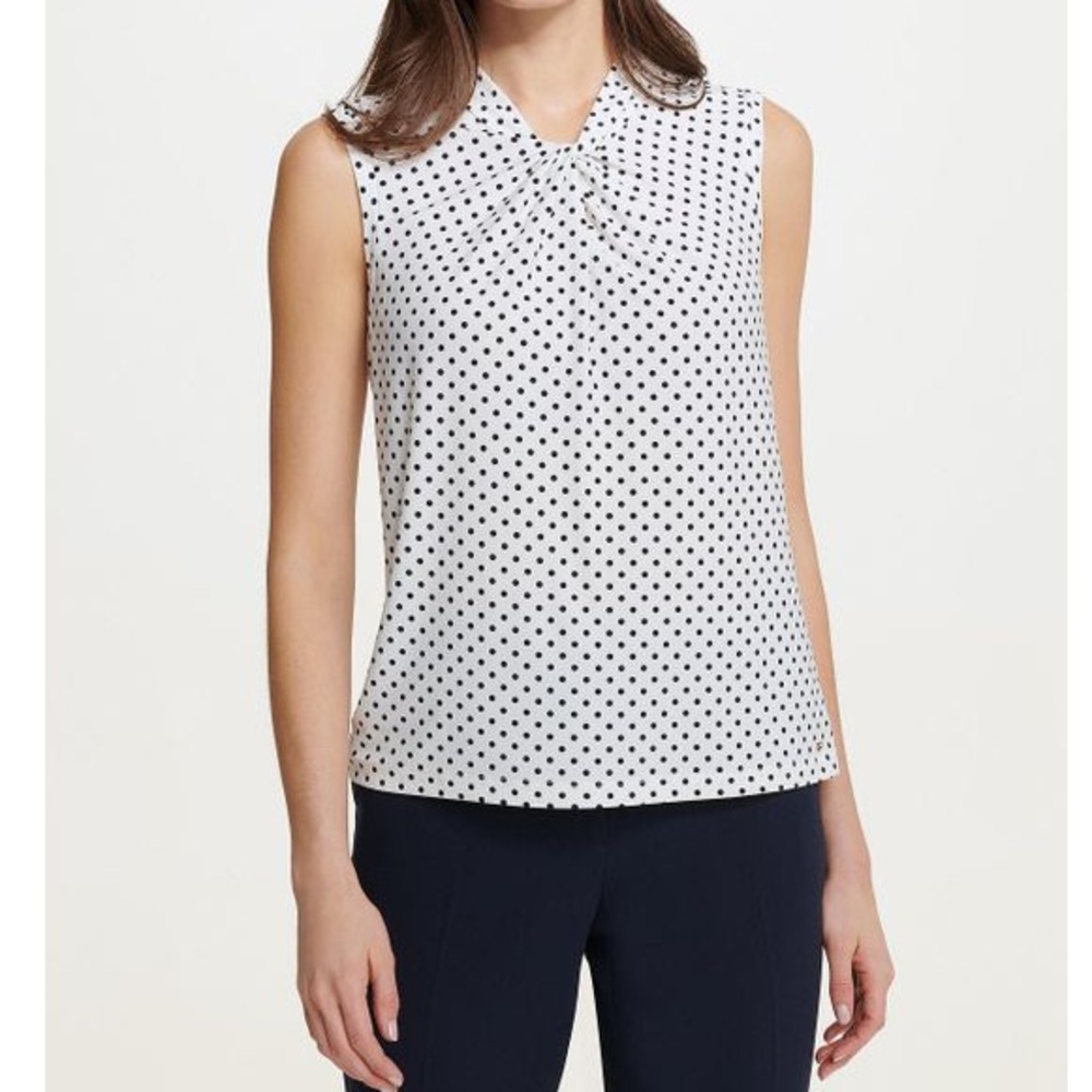 Tommy Hilfiger Polka Dot Matte Jersey Knot-Neck